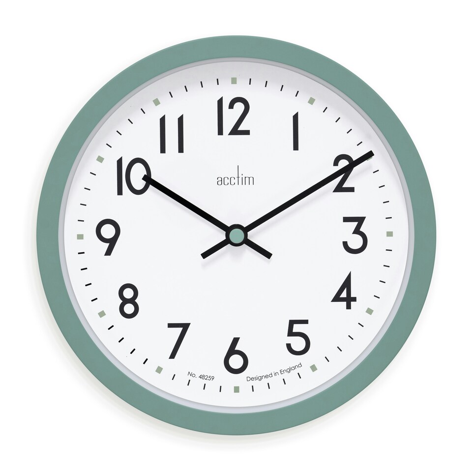 image 1 of Acctim Elstow Small Kitchen Wall Clock Quartz Retro Style 20cm Black