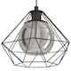 image 4 of EGLO Vernham Black Smoked Glass & Steel Single Pendant, 32.5cm
