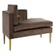 image 2 of Interiors by Premier Grey Velvet and Left Arm Chaise Longue, Comfortable Upholstered Arm Chaise Lounge for Home, Office