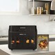 image 2 of MONCOOK Dual Air Fryer - 12 In 1 Dual Airfryer 9L With 2 x 4.5L Baskets - 50 Recipe Cookbook - Digital LED Display - Viewing Glass