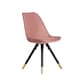 image 1 of Single Sofia Ergonomic Modern Dining Chair Upholstered in Velvet, Metal Legs with Gold End Tips | Pink