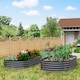 image 2 of Outsunny Set of 2 Raised Beds for Garden with Metal Plant Stakes, Dark Grey | Grey | Dark Grey