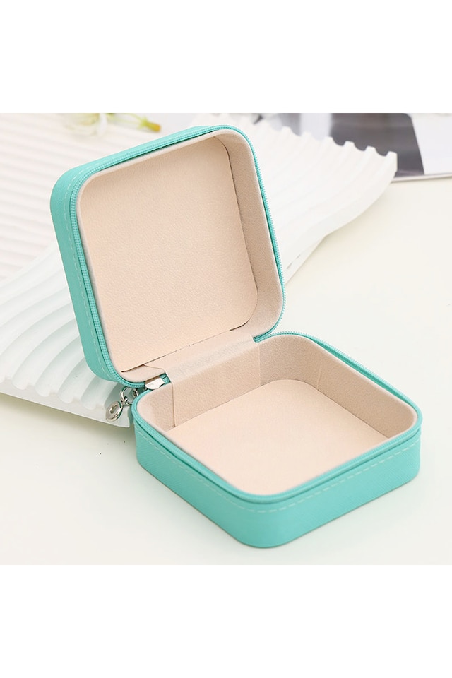 image 1 of Living and Home Portable Jewelry Organizer Box with Multiple Compartments-Green | Green