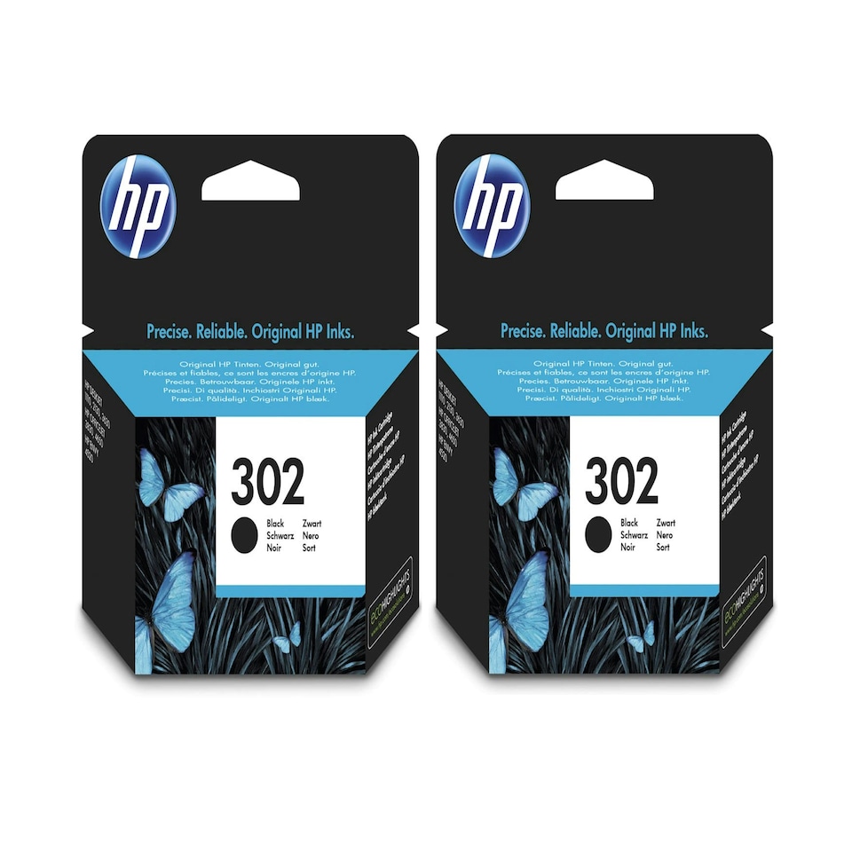 image 1 of 2x HP 302 Black Ink Cartridges Black | 2x HP 302 Black Original Ink Cartridges