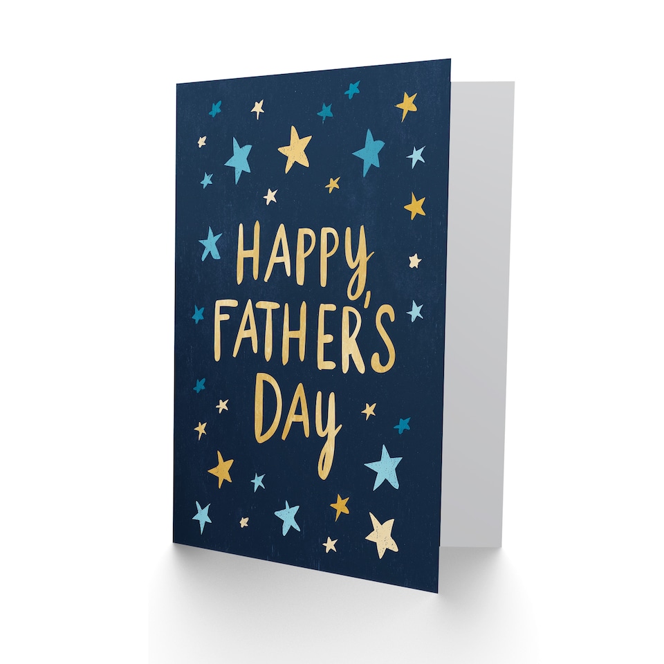 image 1 of Father's Day Card for Dad Starry Night Design Greeting Card Blank Inside