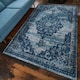image 2 of KUKOON Navy Blue Traditional Medallion Bordered Living Area Rug 80cm x 150cm | Blue