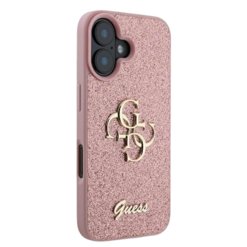 image 1 of Guess IML Glitter Circle Case with MagSafe for iPhone 16 6.1 Pink