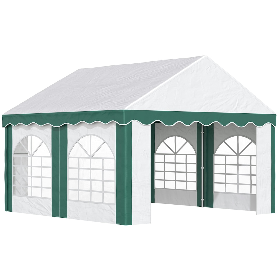 image 1 of Outsunny 4 x 4m Marquee Gazebo, Party Tent with Sides and Double Doors