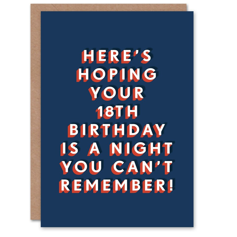 image 1 of Night Can't Remember Eighteen 18 Year Old 18th For Him Birthday Card