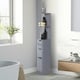 image 2 of HOMCOM Tall Bathroom Storage Cabinet with Shelf and Drawers, Grey