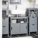 image 4 of SoBuy FRG128-SG,Under Sink Bathroom Cabinet with Double Sliding Doors | Grey | Grey | 1
