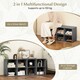image 5 of COSTWAY 8 Grid Shoe Bench 2 in 1 Shoe Organizer Storage Grey Grey