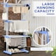 image 4 of HOMCOM Foldable Clothes Drying Rack Steel Garment with Casters Blue