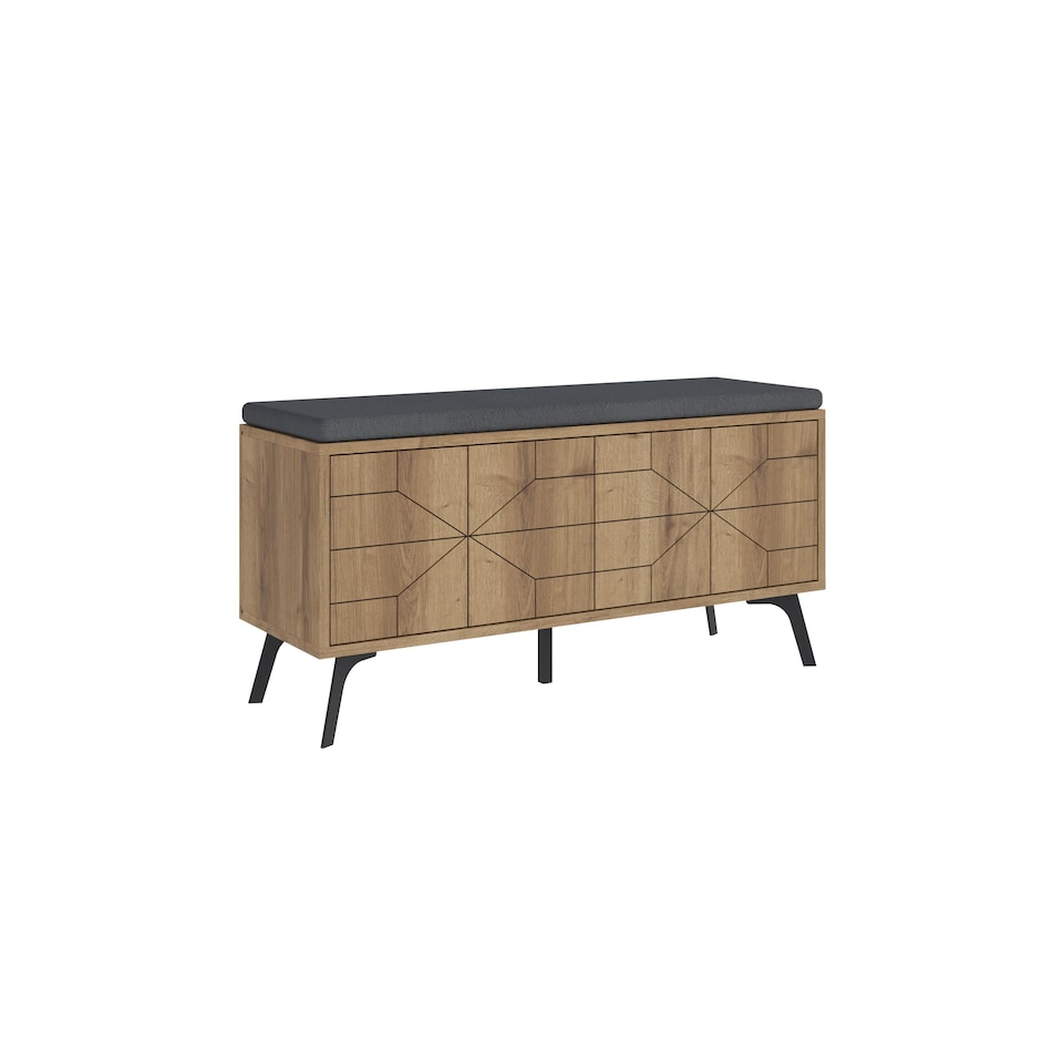 image 1 of Decortie Dune Shoe Storage Bench 107x35x55cm Dark Oak Effect