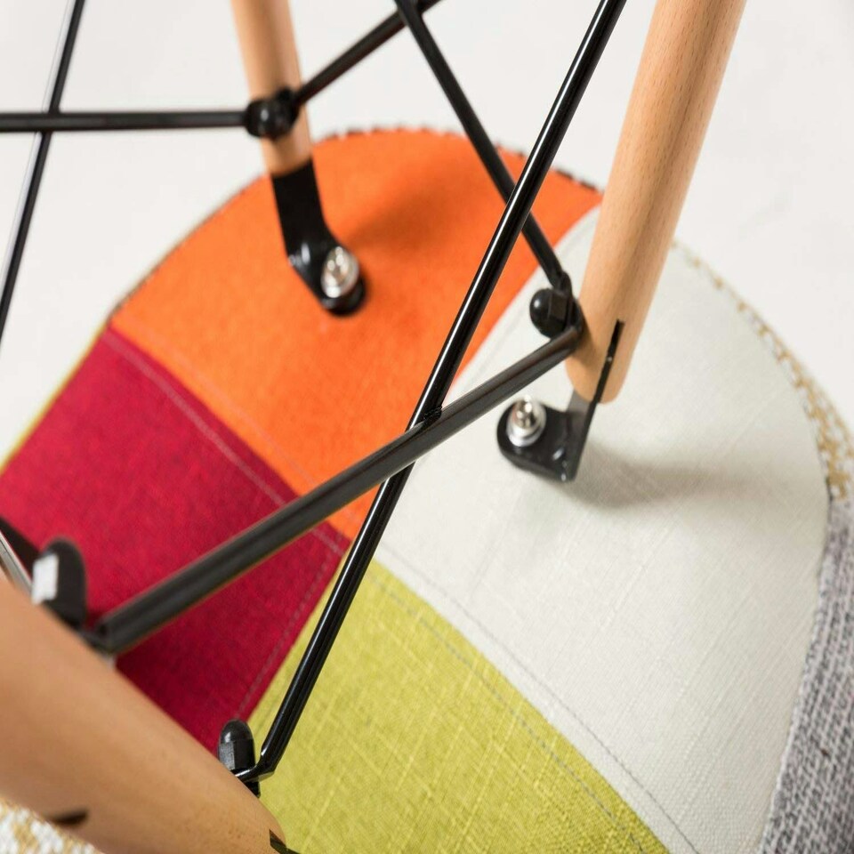 image 1 of MOF Patchwork Chair Dining Chair or Office Chair or Occasional Chair Fabric Combination Chair with Arm Multi