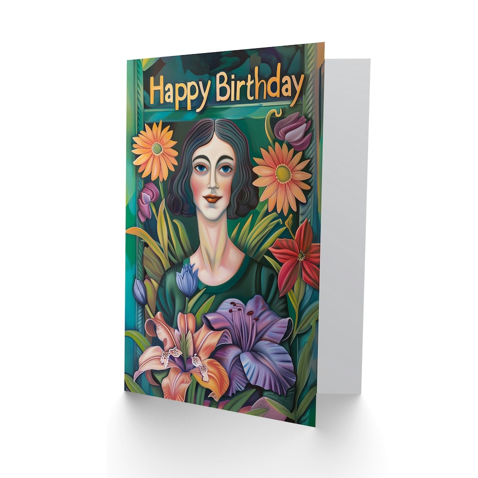 image 1 of Florist Flower Shop Oil Woman Her Birthday Card