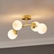 image 1 of ValueLights Jas Gold 4 Way Ceiling Light with Opal White Frosted Glass Globe Shades | Gold