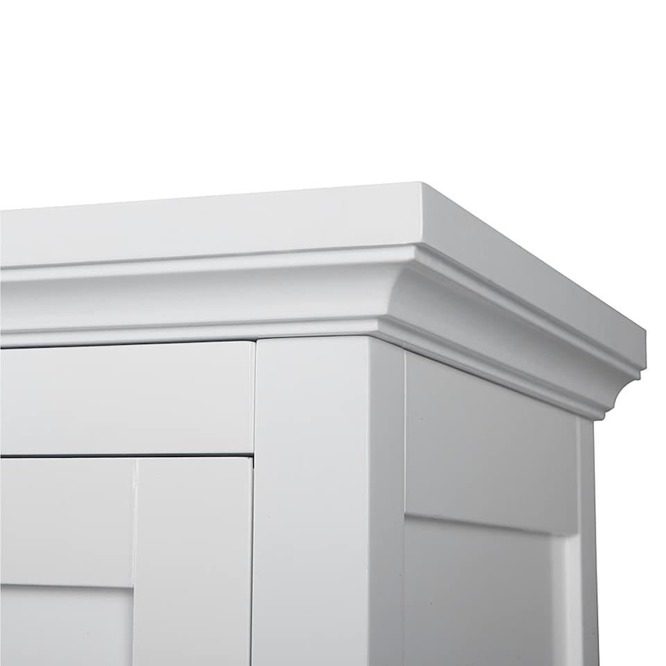 image 1 of Teamson Home Wooden Bathroom Wall Cabinet 2 Doors White