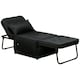 image 1 of HOMCOM Folding Sleeper Chair Bed with Pillow and Side Pockets, Black