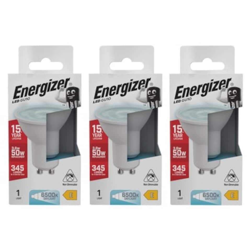 image 1 of Energizer LED GU10 345lm 3.6W 6500K (Daylight) Light Bulb - Pack of 3