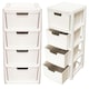 image 1 of 1 x Large Cream Spacious Rattan 4 Drawer Stylish Plastic Modular Storage Tower Unit For Home & Offices Cream