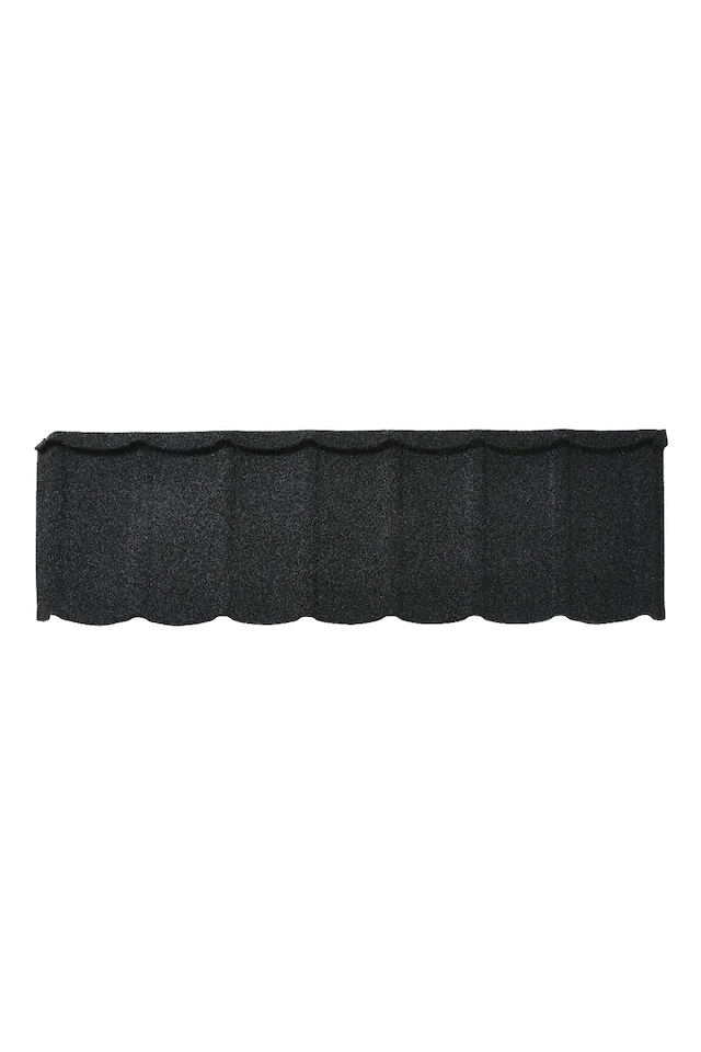 image 1 of Living and Home Tudor Tile Stone Coated Metal Roofing Shingles 5pcs | Black