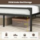 image 6 of COSTWAY Double Bed Frame Platform Bed with Headboard