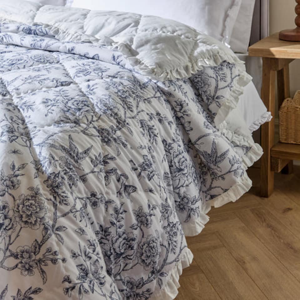 image 1 of Wylder Hermione Ruffled Cotton Floral Bedspread