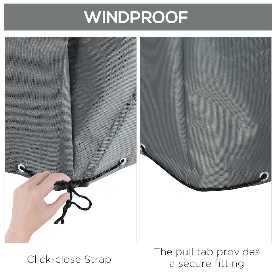 image 1 of Outsunny 200x73x35cm Rectangular Furniture Cover for Rattan Lounge UV Protection | Grey | Grey | 200cmx73cmx35cm