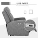 image 6 of HOMCOM Electric Armchair, Fabric Recliner Chair with USB Port, Charcoal Grey
