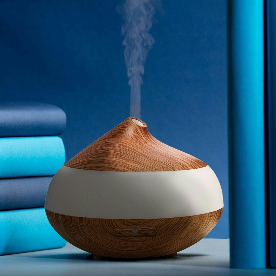 image 1 of Dr Botanicals Bio-Balancing Wooden Aroma Digital Diffuser Clear Panel (UK Plug)