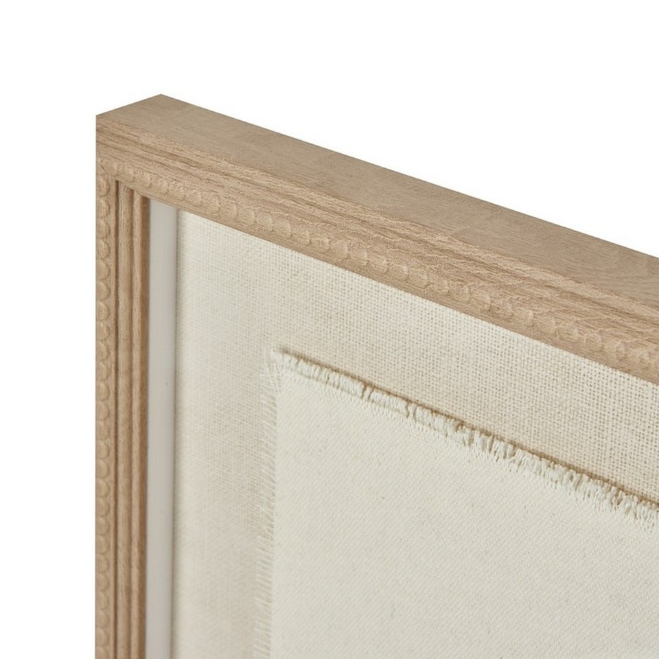 image 1 of Fern Art on Texture-Torn Paper with Beaded Frame - Glass - L2 x W40 x H50 cm - White | Brown | Not provided