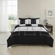 image 2 of Patchwork Duvet Cover Set Vintage Style Bedding Matching Pillowcases | Black | Single