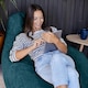 image 2 of icon Dalton Medium Beanbag Corduroy Teal Green
