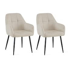 Dining Chair Set of 2, Water-Repellent Plush Chenille Upholstered for Dining Room
