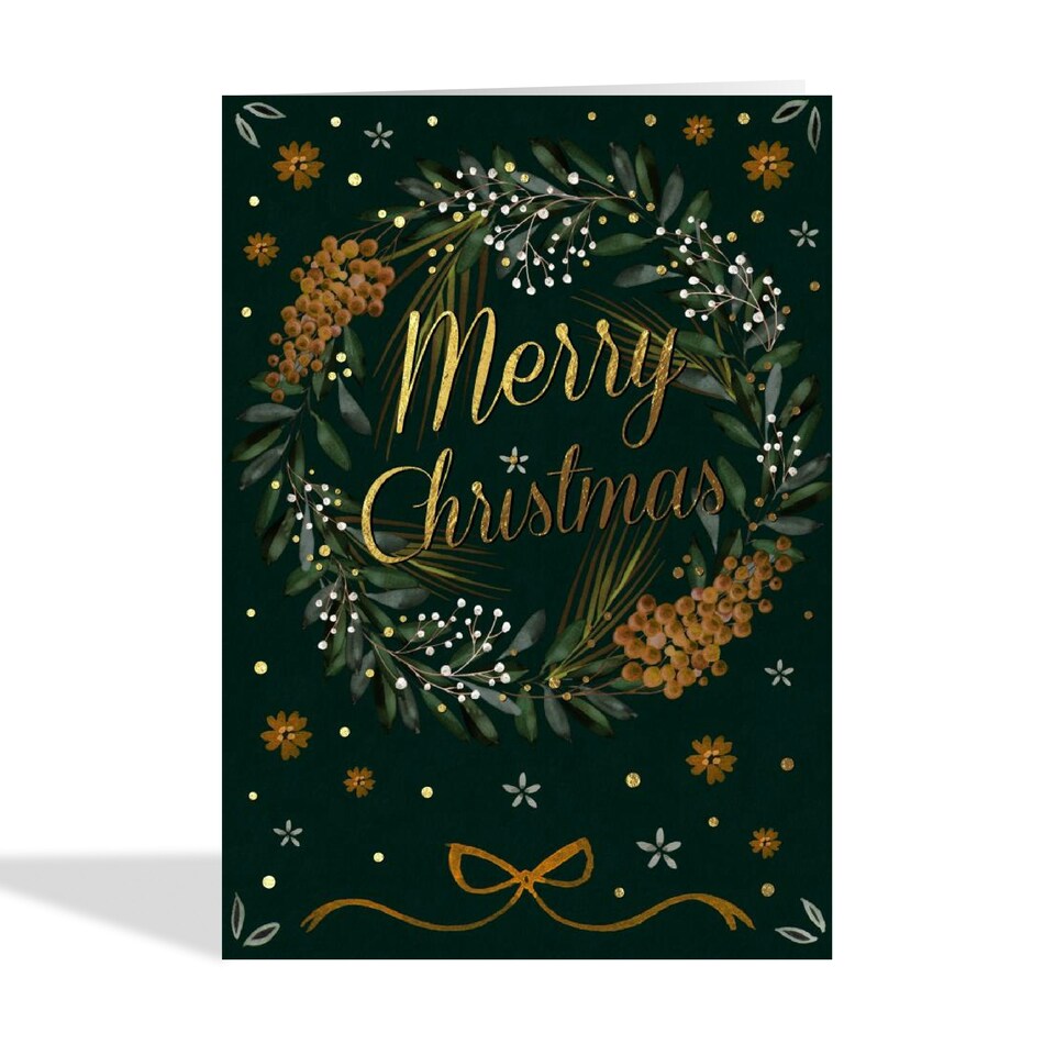 image 1 of Traditional Wreath Christmas Card