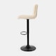 image 9 of OHS 2 x Faux Fur Ribbed Swivel Height Adjustable Counter Bar Stools Black