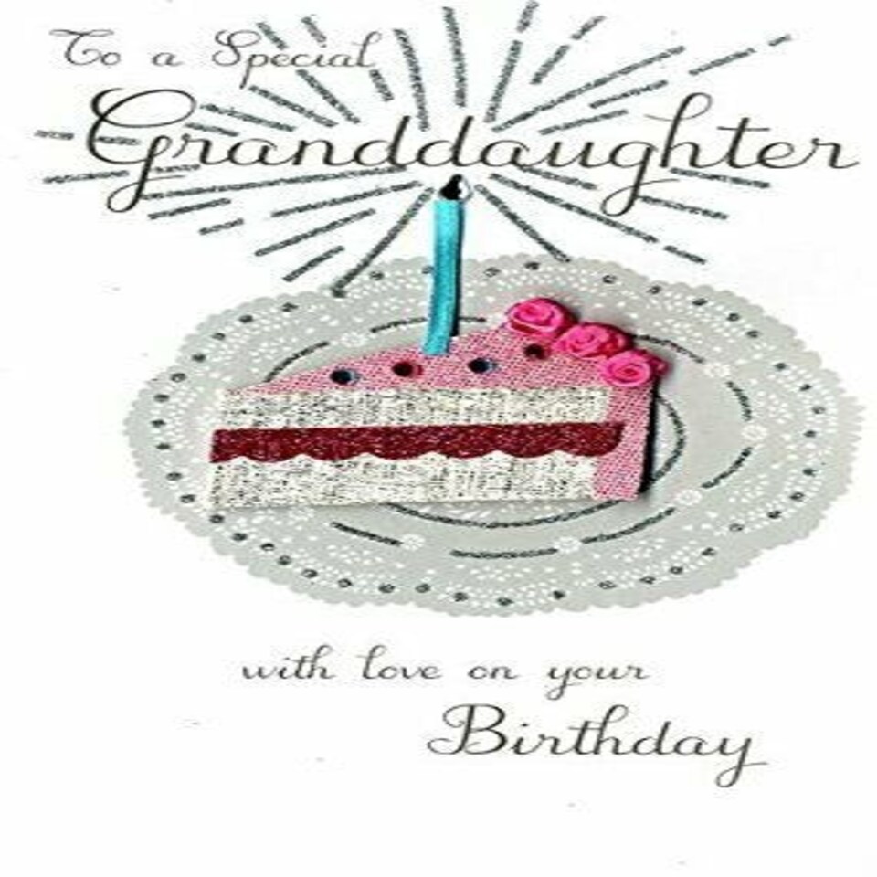 image 1 of To A Special Granddaughter Happy Birthday Card Handmade Cake