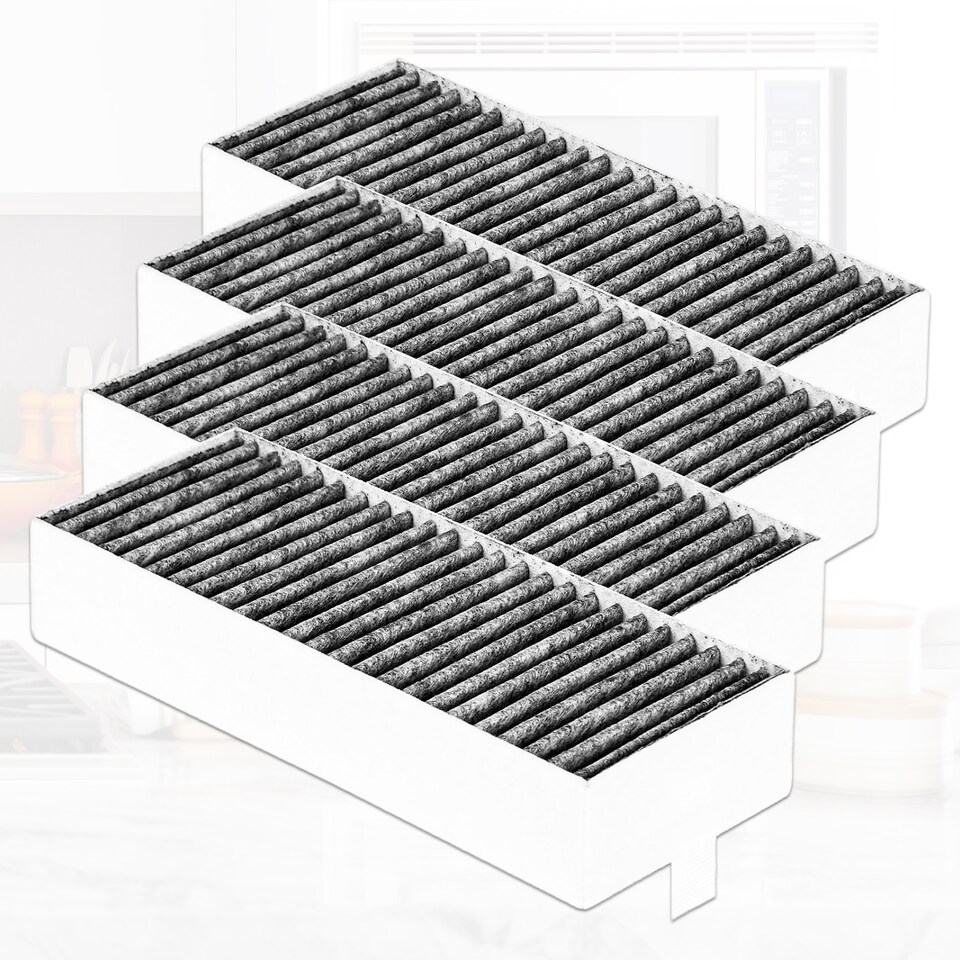 image 1 of SPARES2GO Activated Carbon Filter for Bosch HEZ PIE PVQ PXX Cooker Hood (Pack of 4 Filters)