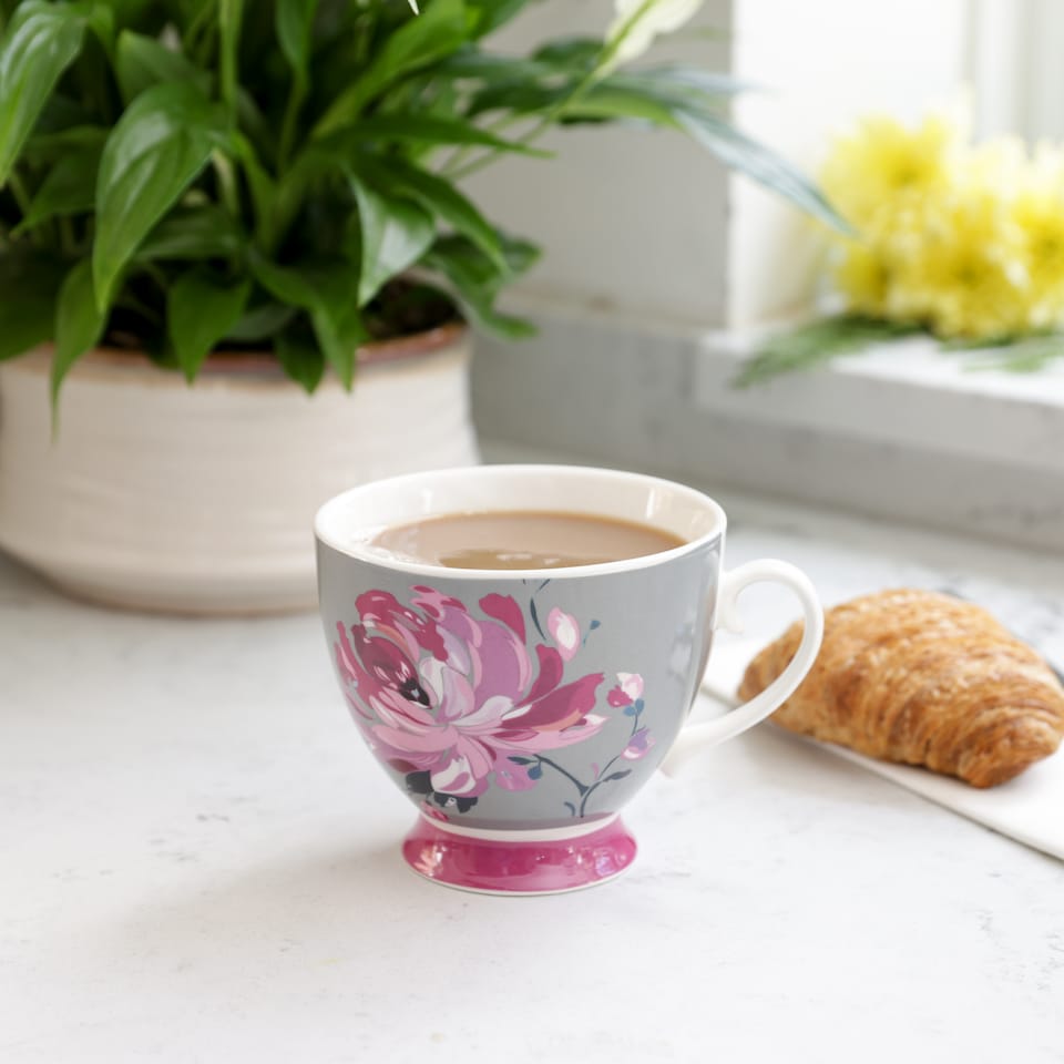 image 1 of KitchenCraft China Pink Flower Mug | Multi | 1