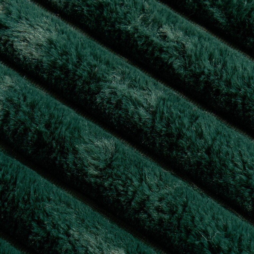 image 1 of OHS Faux Fur Ribbed Fleece Throw Blanket Winter Warm Supersoft