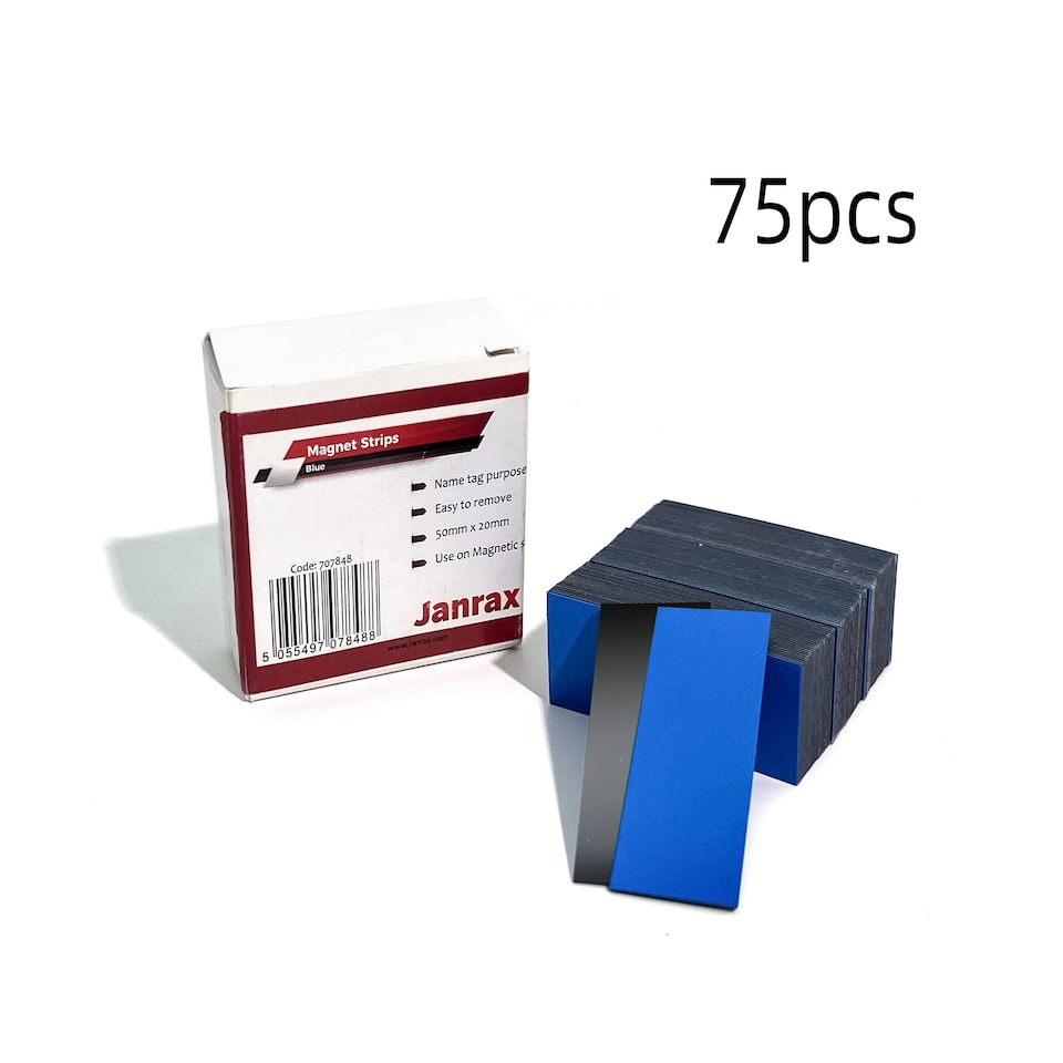 image 1 of Pack of 75 Blue Magnetic Strip Name Tag Labels