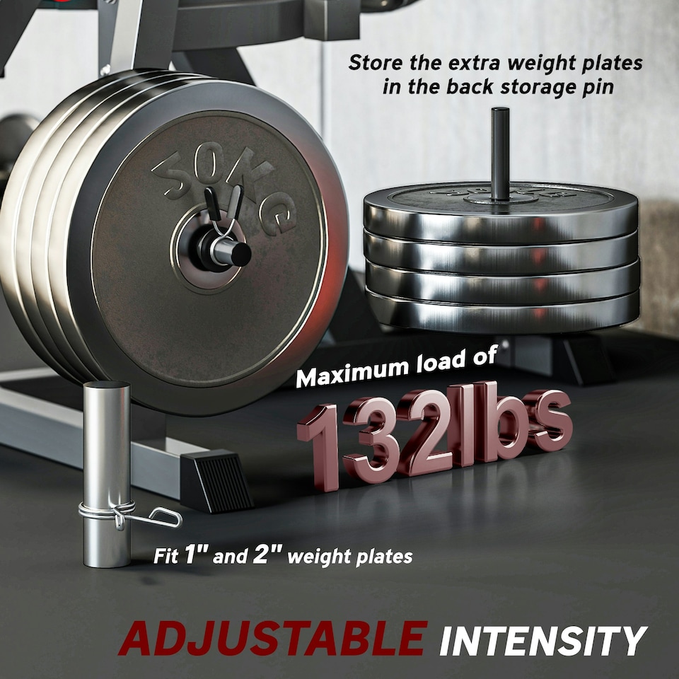 image 1 of SPORTNOW Adjustable Calf Raise Machine for Leg Extension and Curl Machine