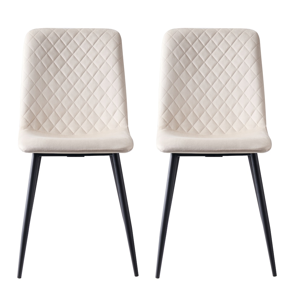 image 1 of Dining Chairs Velvet Fabric Lexi Set of 4 Beige by MCC