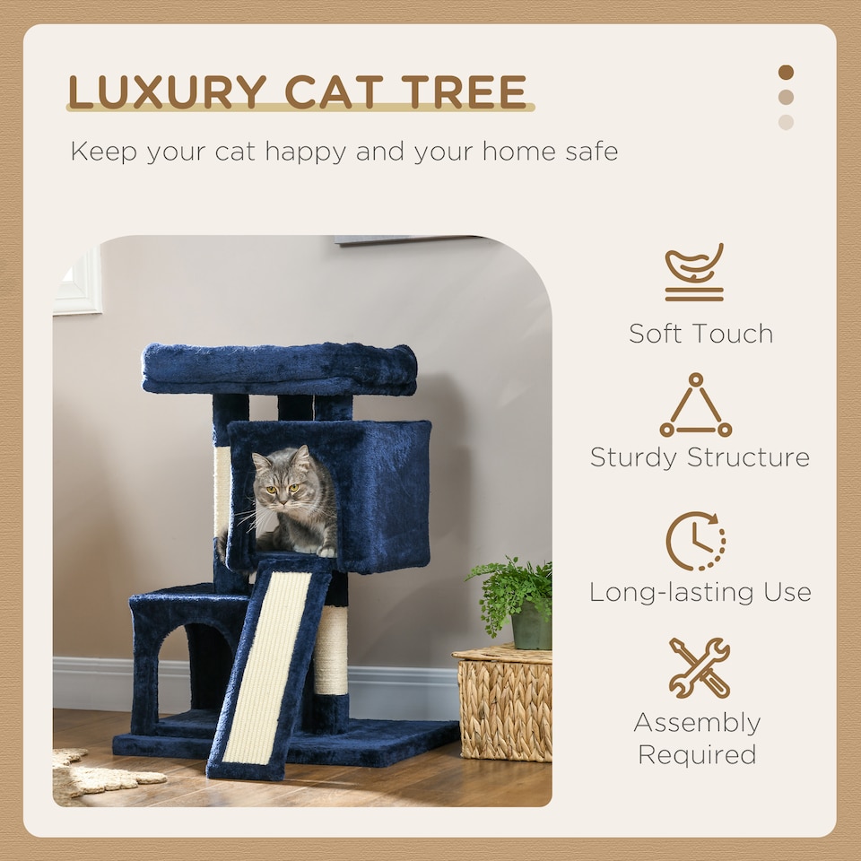 image 1 of PawHut Cat Tree 81cm Indoor Cat Scratching Post Kitten Tower