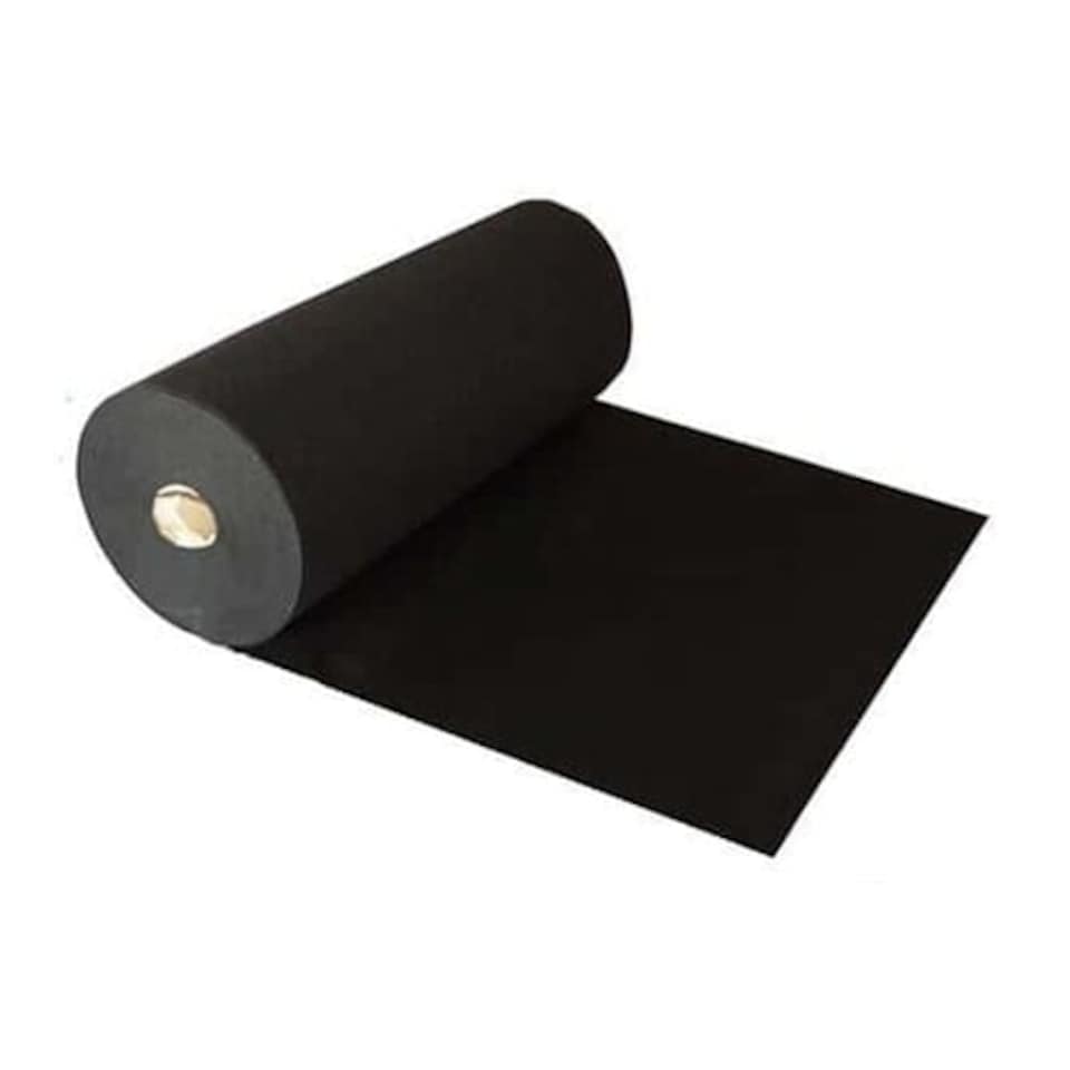 image 1 of 1 Metre Exhibition Quality Ribbed Heavy Duty Black Carpet Runner 1 Metre Wide