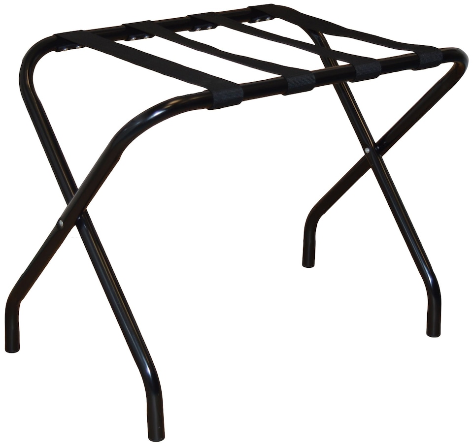 image 1 of Harbour Housewares Folding Metal Luggage Racks - Black - Pack of 2 Portable Suitcase Holders Travel Storage Stands