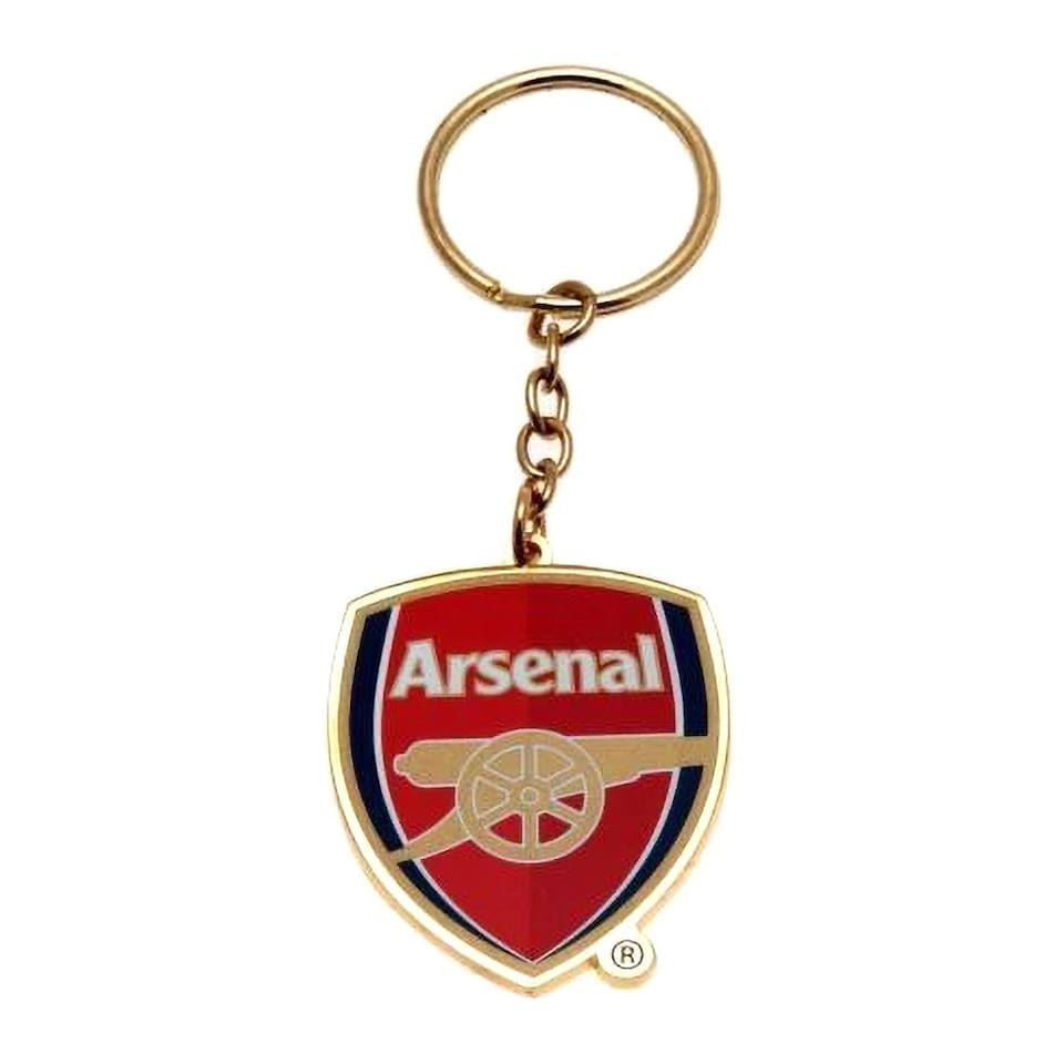 image 1 of Arsenal FC Official Football Crest Keyring | Red | Red/Gold | 1