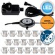 image 9 of Set of 20 - 30mm IP67 Warm White LED Decking Kit with Photocell Chrome | Clear