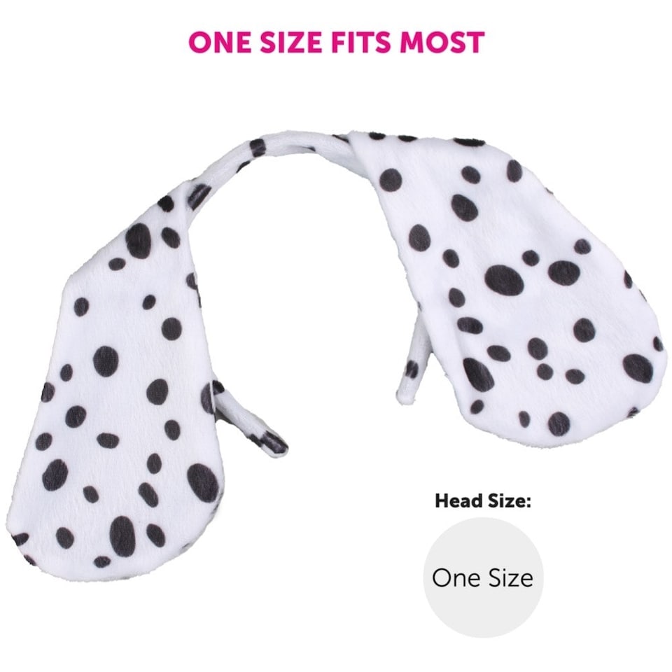 image 1 of White Polka Dot Skirt With Black Dots & Dalmatian Headband And Tail White | XL